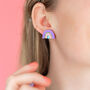 Rainbow Small Stud Earrings In Lilac, thumbnail 1 of 3