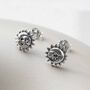 Sterling Silver Sun And Moon Stud Earrings, thumbnail 3 of 6