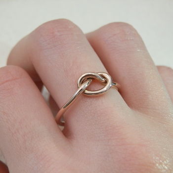 Rose Gold Proposal Love Knot Ring, 6 of 9