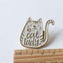 Cat Lady White Enamel Cat Lapel Pin, thumbnail 6 of 11