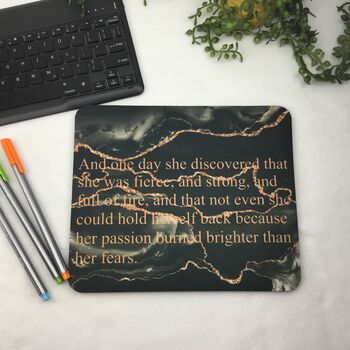 Personalised Black Rose Gold Mouse Mat, 3 of 5