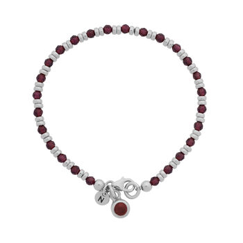 Linear Birthstone Bracelet Garnet January, 2 of 4