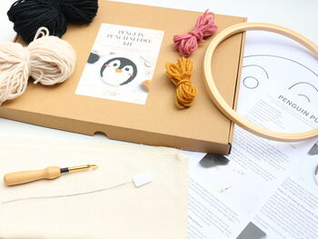 Penguin Punch Needle Diy Beginner Embroidery Kit, 5 of 7