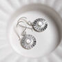 Sterling Silver Gemstone Sun Disc Dangly Earrings, thumbnail 3 of 10