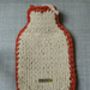 Chunky Knitted Hot Water Bottle Cover With Crochet Trim, thumbnail 3 of 4