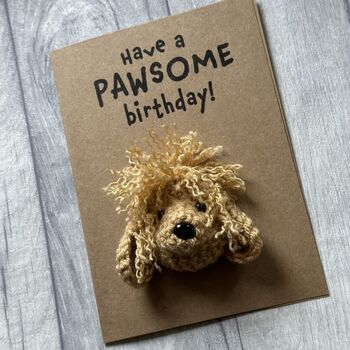 Cavapoo Cockerpoo Cavachon Doodle Crochet Birthday Card Handmade, 6 of 8