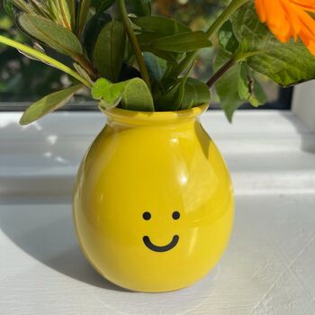 Happy Face Ceramic Vase, 3 of 4