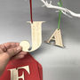 Personalised Letter Christmas Decoration And Card, thumbnail 11 of 12