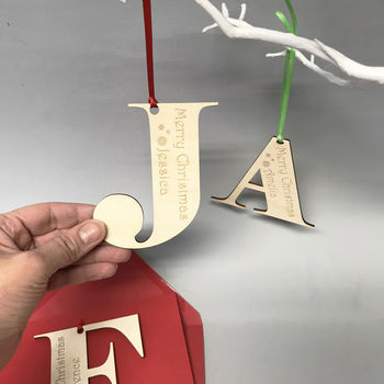 Personalised Letter Christmas Decoration And Card, 11 of 12