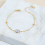 Iseo Pink Chalcedony And Gold Plated Bracelet, thumbnail 1 of 4