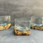 10cm Molten Glass Square Bowl On Teak Root Base, thumbnail 11 of 12