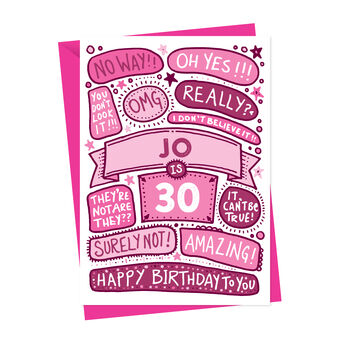 Illustrated Any Age Personalised Birthday Card, 2 of 3