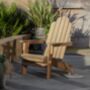 White Washed High Back Foldable Garden Lounge Chair, thumbnail 4 of 4