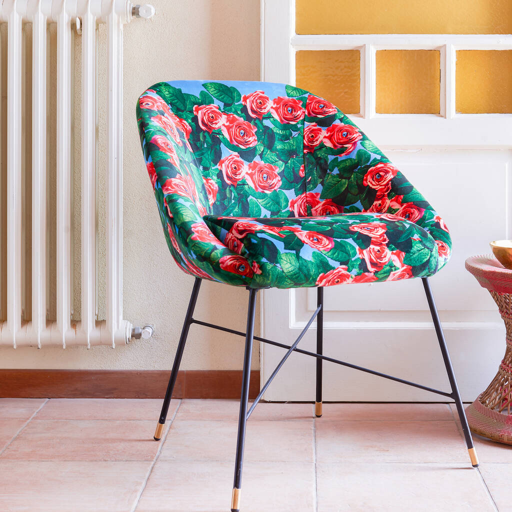 Velvet Roses Designer Chair, 1 of 4