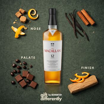 Personalised Macallan 12 Year Double Cask Scotch Whisky Gift Set With Glencairn Glass And Larkfire Whisky Water, 2 of 9
