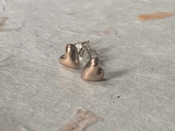 Silver Puffed Heart Studs, 6 of 6
