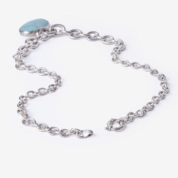 Larimar Amulet Silver Chain Necklace, 3 of 5
