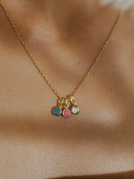 Personalised Circle Birthstone Pendant Necklace, 2 of 9