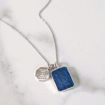 The Duo Lapis Lazuli Necklace, Silver, 2 of 12