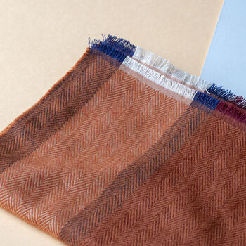 Men's Personalised Cashmere And Wool Herringbone Scarf, 3 of 7