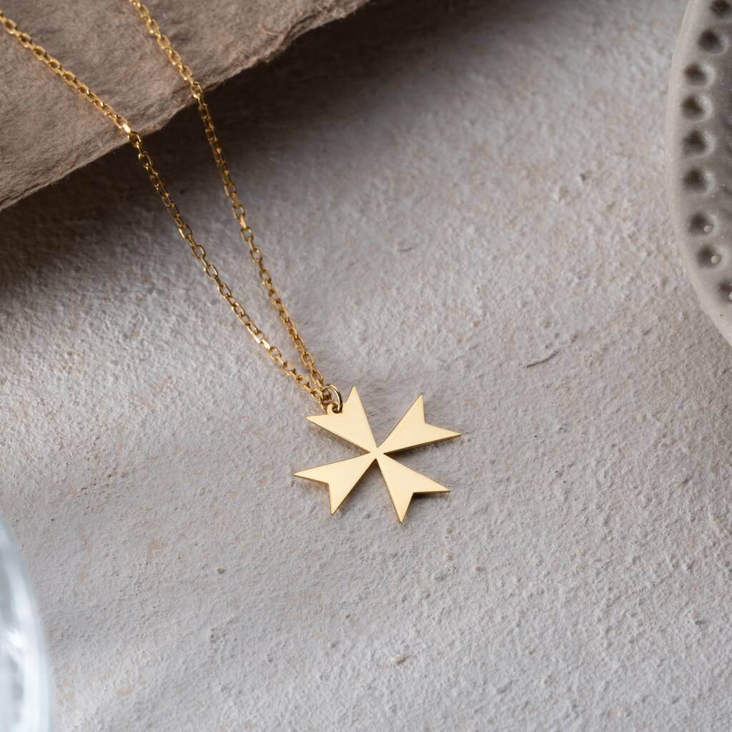 Sterling Silver Maltese Cross Necklace, 1 of 8