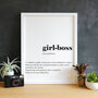 Framed Girl Boss Definition Typography Print, thumbnail 2 of 5