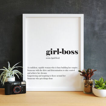 Framed Girl Boss Definition Typography Print, 2 of 5