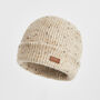 Taupe Knitted Beanie Hat, thumbnail 3 of 5