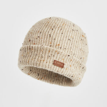 Taupe Knitted Beanie Hat, 3 of 5