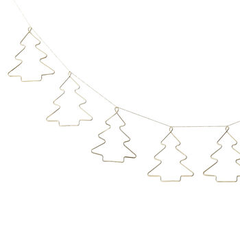 Metal Gold Tree Christmas Bunting Decoration, 2 of 2