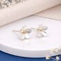 Sterling Silver And Gold Forget Me Not Stud Earrings – 8mm, thumbnail 1 of 9