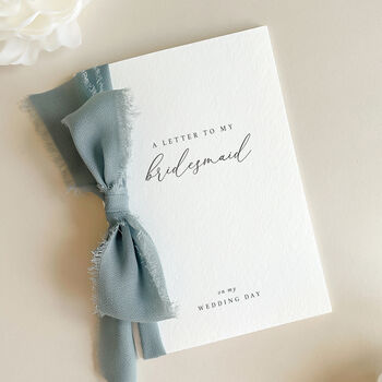 Luxury 'Letter To My Bridesmaid On My Wedding Day' Card, Elegant Calligraphy Design, 4 of 11