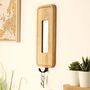 Solid Oak Wall Mirror With Key Hooks – Hallway Key Holder, thumbnail 2 of 8