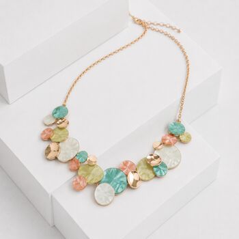 Hammered Green Four Tone Statement Necklace, 3 of 6