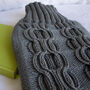 Cashmere Hand Knit Hot Water Bottle *Grey, thumbnail 2 of 4