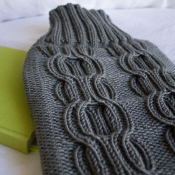 Cashmere Hand Knit Hot Water Bottle *Grey, 2 of 4