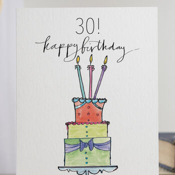 '30th Happy Birthday!' Milestone Birthday Card By Gabrielle Izen Design ...