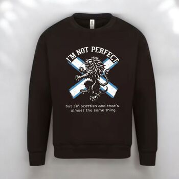 “I’m Not Perfect But I’m Scottish” T‑Shirt And Jumper – Scottish Lion Gift, 2 of 7