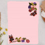 A5 Pink Letter Writing Paper With Butterfly And Berries, thumbnail 1 of 4