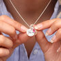 Personalised Silver Birthstone And Flower Necklace, thumbnail 1 of 6
