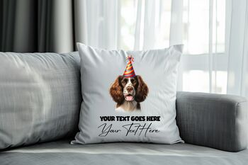 Personalised Springer Spaniel Birthday Party Cushion, 2 of 2