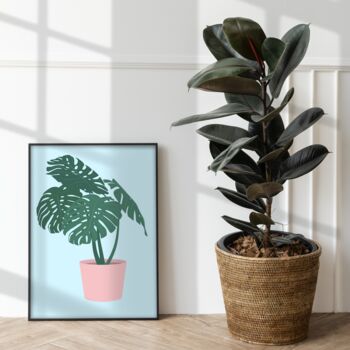 Monstera Swiss Cheese House Plant Print, 2 of 4