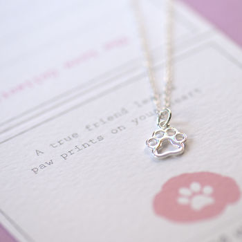Animal Paw Print Sterling Silver Necklace, 4 of 12