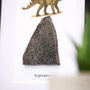 Stegosaurus Dinosaur Bone And Watercolour Illustration Authentic Fossil Frame, thumbnail 2 of 4