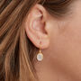 Moonstone Oval Gold Plated Silver Short Drop Earrings, thumbnail 3 of 5
