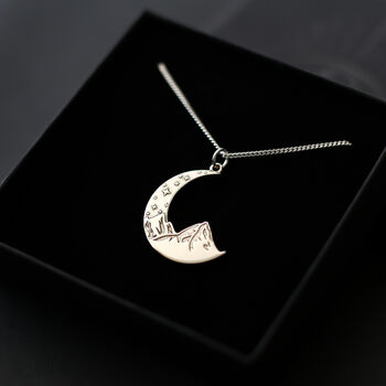 Mountains Necklace, Moon Necklace, Wanderlust, 2 of 9