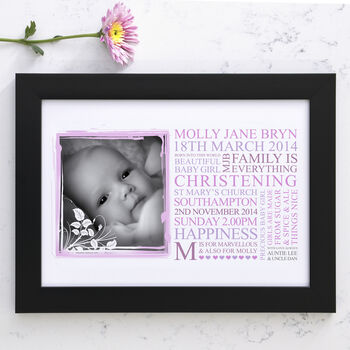 Personalised Baby Christening Art Gift, 7 of 8
