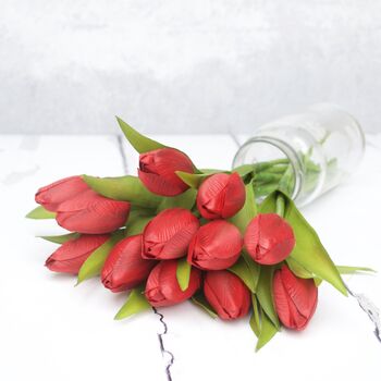 Artificial Red Tulip Bouquet, 3 of 4