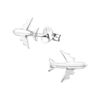 Aeroplane Sterling Silver Earrings, 3 of 5