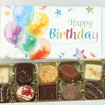 A Luxury Birthday Balloons Chocolate Gift Box With 16 Belgian Chocolates, 2 of 3